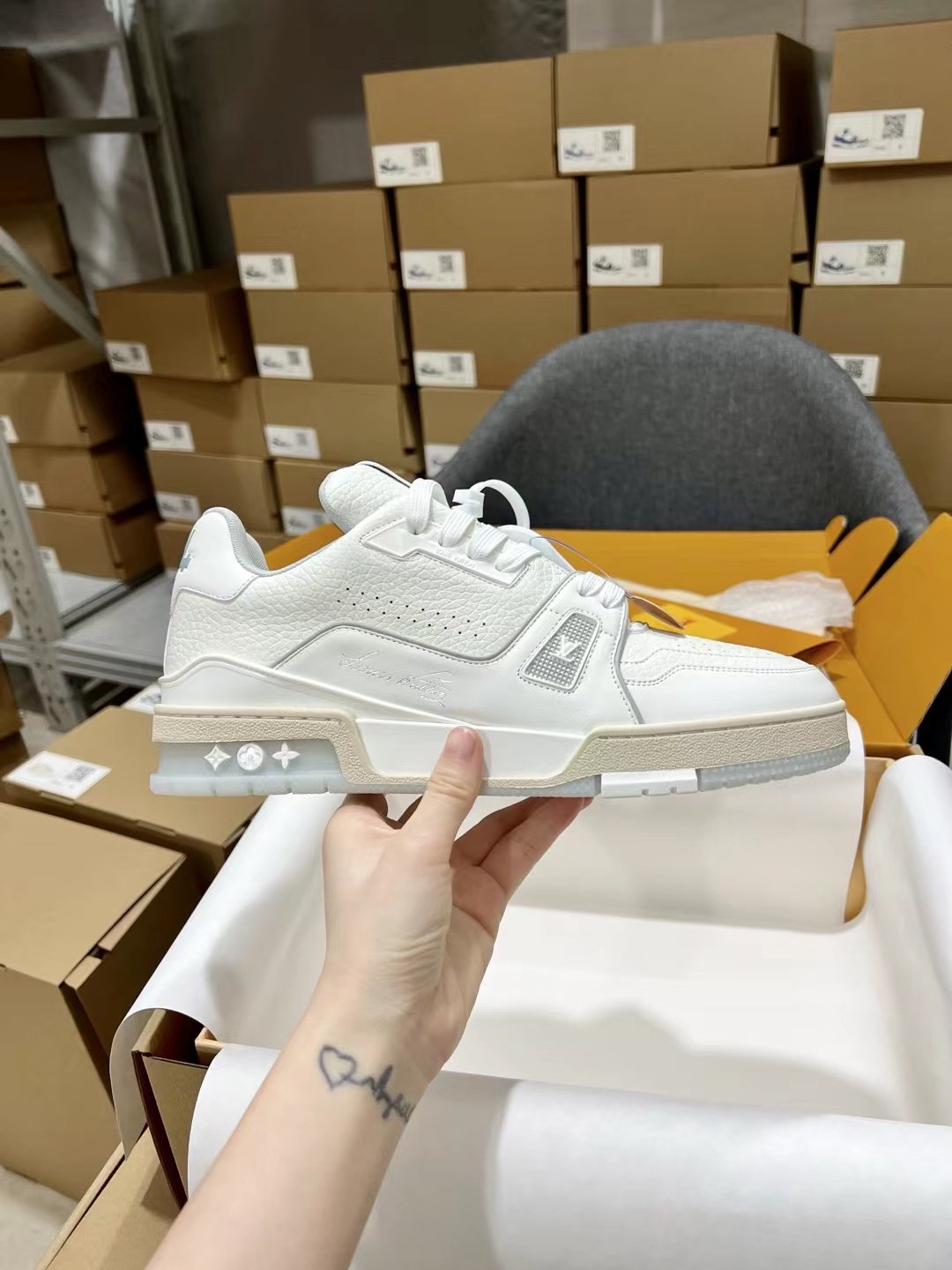 Louis Vuitton Chunky Trainer Sneakers – All White