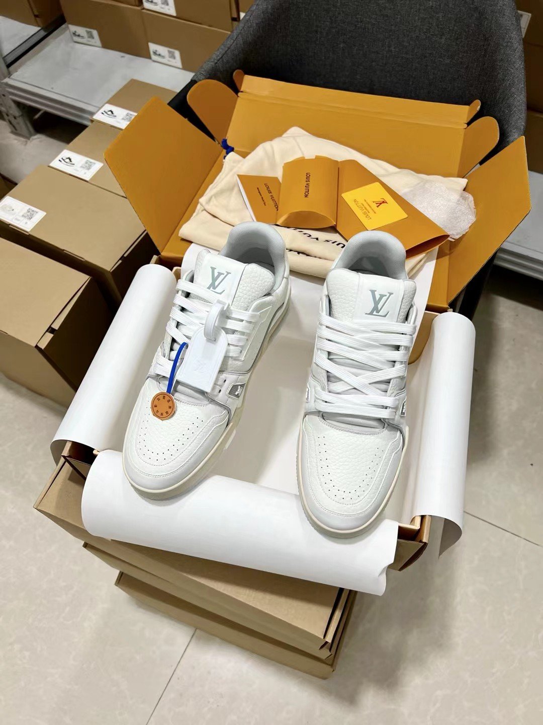 Louis Vuitton Chunky Trainer Sneakers – All White - Image 7