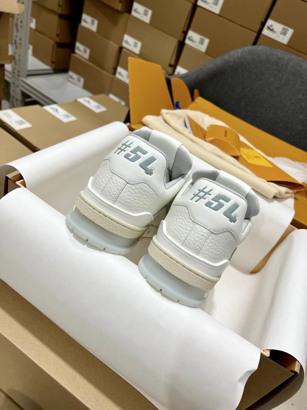 Louis Vuitton Chunky Trainer Sneakers – All White - Image 3