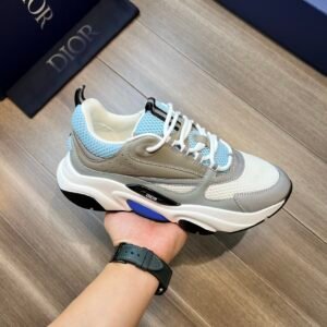 Luxury Chunky Running Sneakers – Beige & White