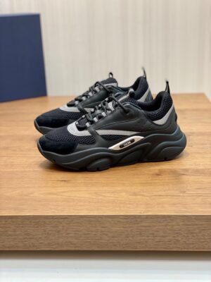 Luxury Chunky Running Sneakers – Black & Grey