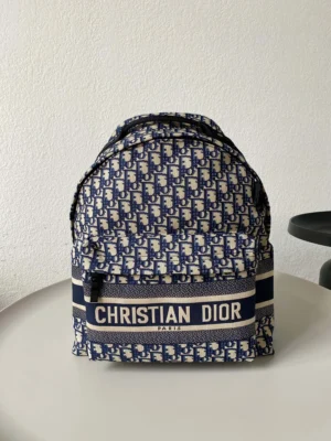 Dior Oblique Embroidered Backpack – Blue
