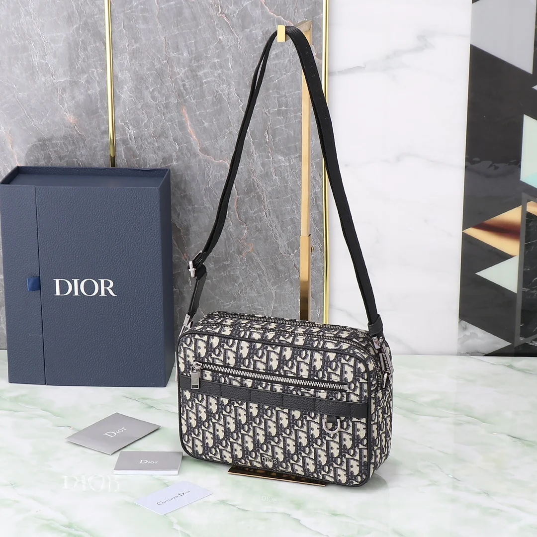 Dior Safari Messenger Bag – Beige & Black Oblique