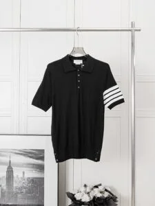 Thom Browne Knitted Ice Silk Wool Blend Sailboat Polo Shirt