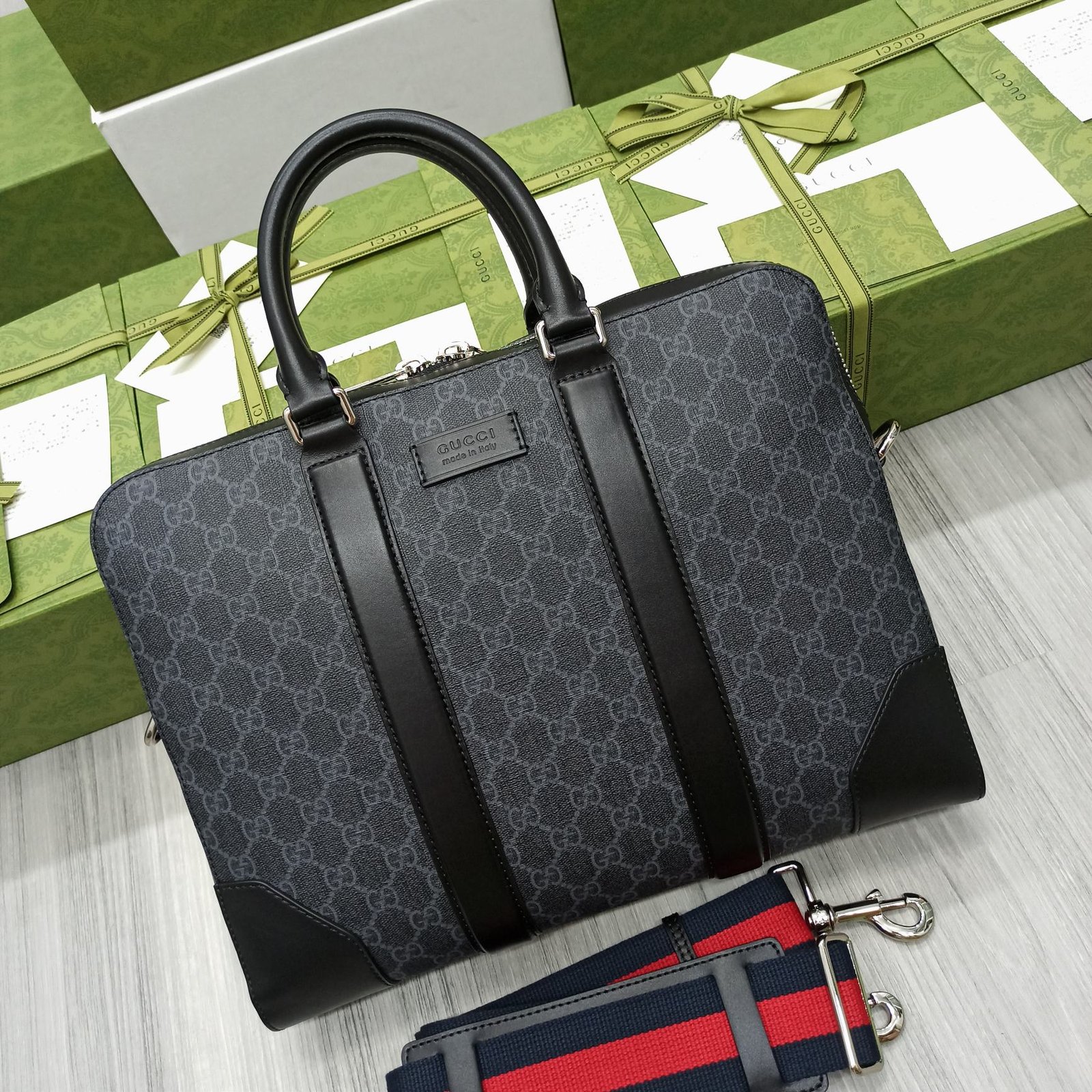 Gucci Classic Leather Briefcase (Original Quality)