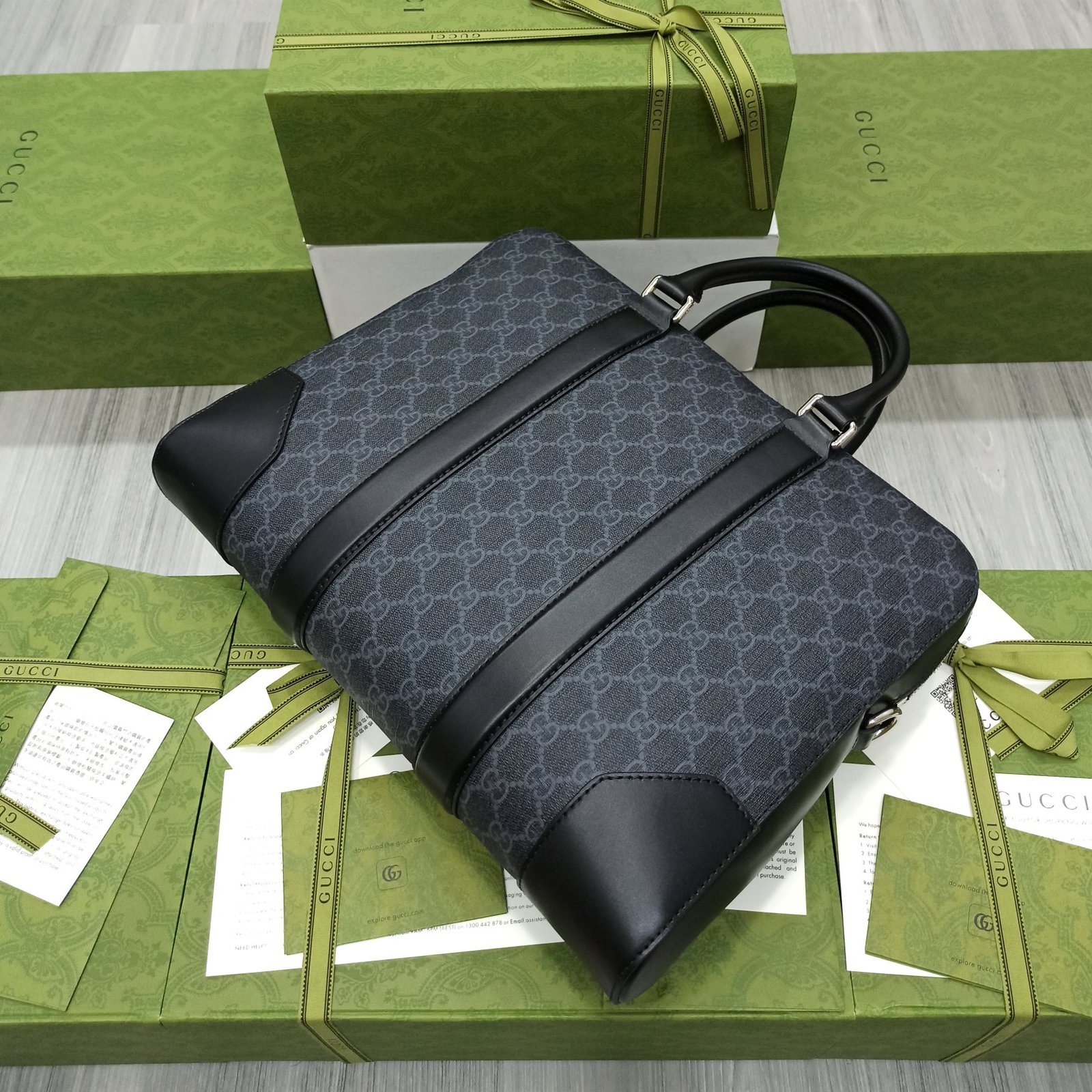 Gucci Classic Leather Briefcase (Original Quality) - Image 6
