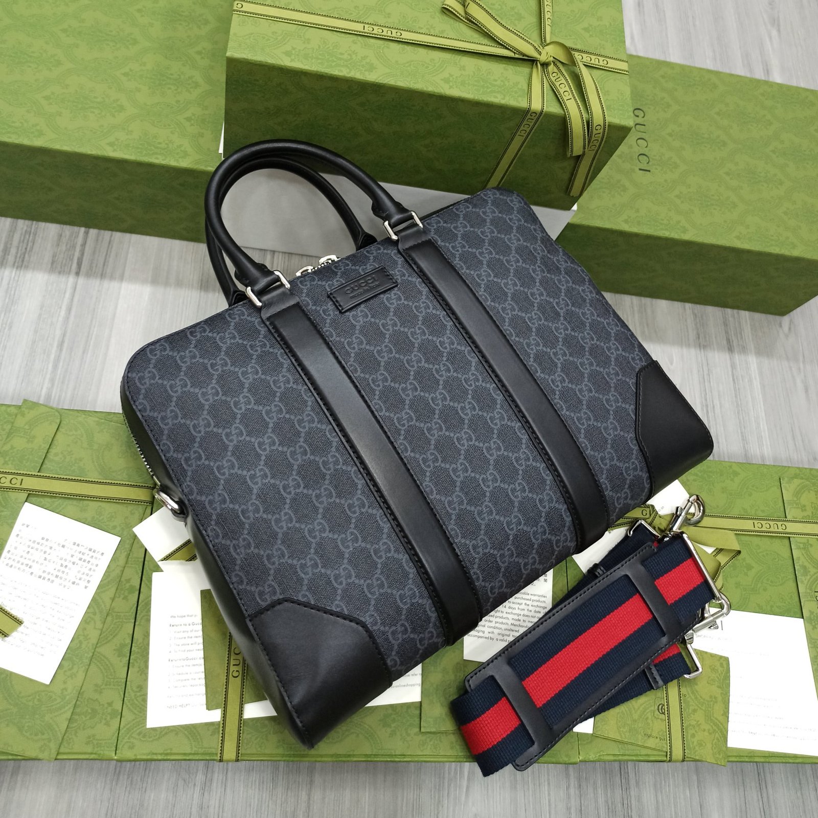Gucci Classic Leather Briefcase (Original Quality) - Image 4