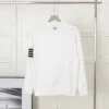 Loewe Long-Sleeve Polo Sweater with Four-Stripe Detail – White