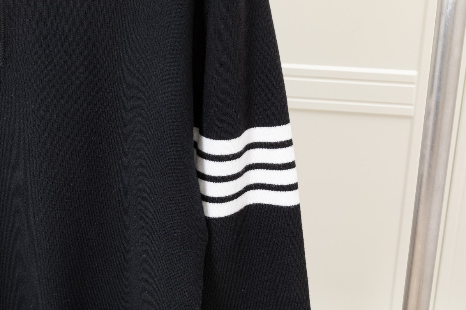 Thom Browne Four-Stripe Yarn-Knitted Polo Shirt – Black - Image 10