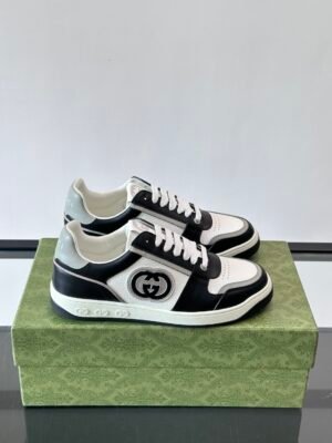 Gucci Low-Top Basketball-Inspired Sneakers – Black & White