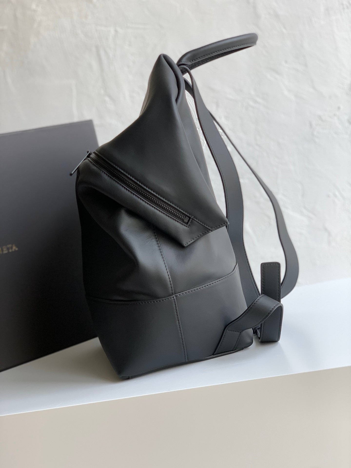 Bottega Veneta Matte Calfskin Ultra-Soft Backpack – Black - Image 8