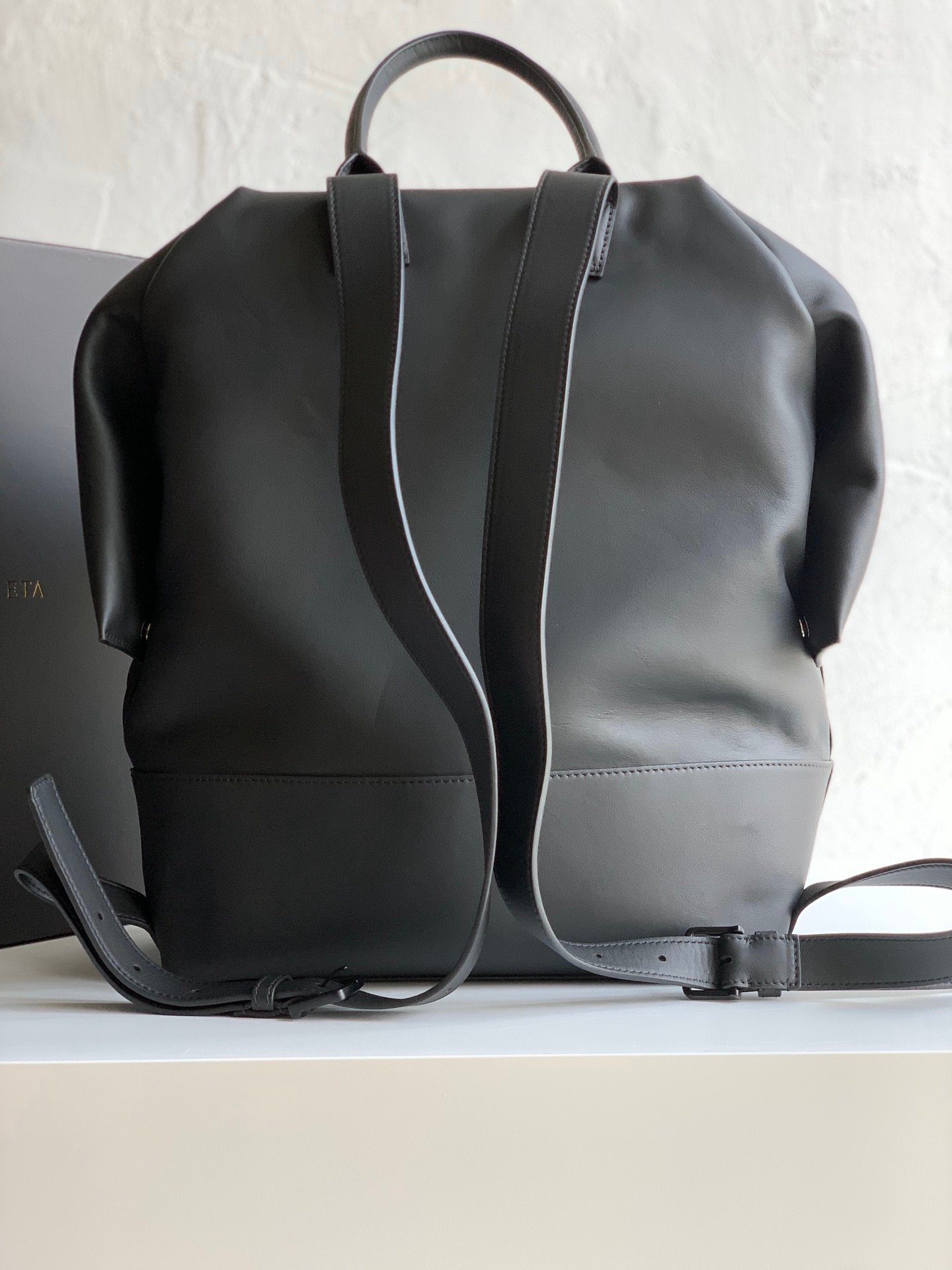 Bottega Veneta Matte Calfskin Ultra-Soft Backpack – Black - Image 2