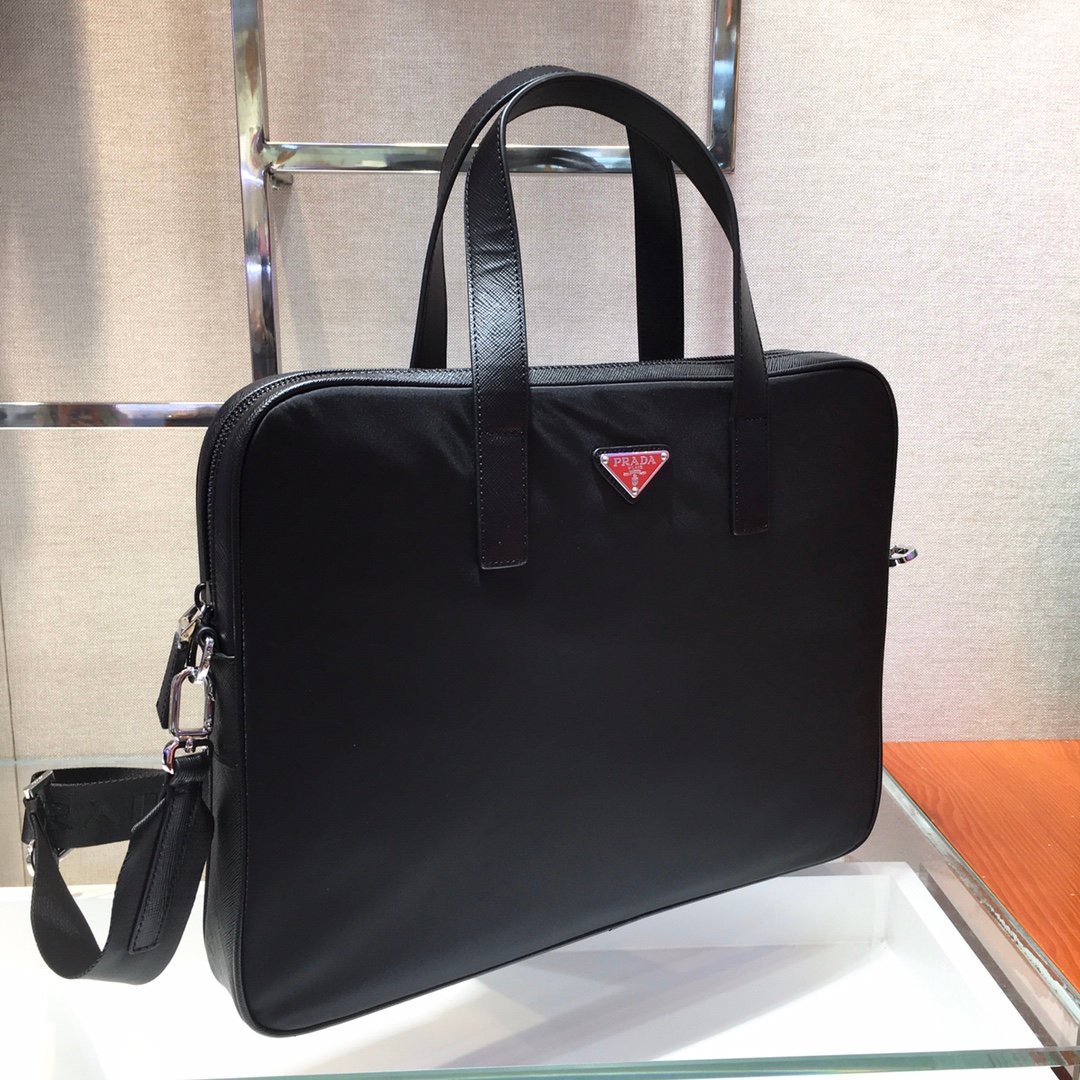 Prada Nylon Saffiano Leather Briefcase – Model 2VE368 - Image 8