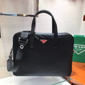 Prada Nylon Saffiano Leather Briefcase – Model 2VE368