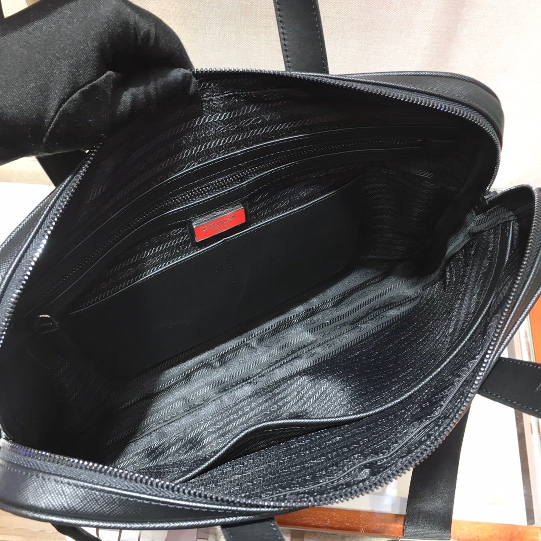 Prada Nylon Saffiano Leather Briefcase – Model 2VE368 - Image 3