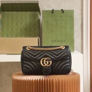 Gucci GG Marmont Small Matelassé Shoulder Bag – Black