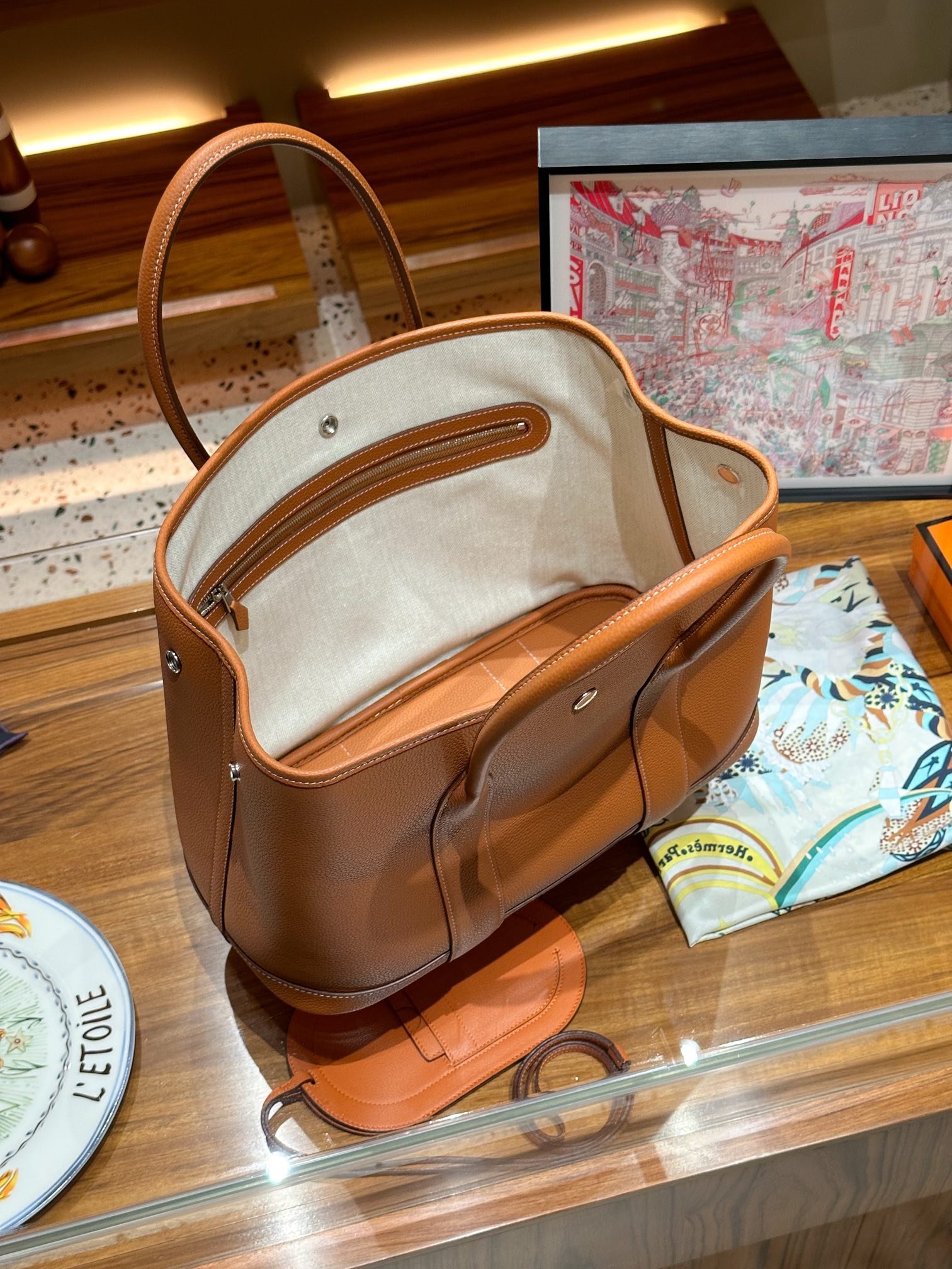Hermès Garden Party 30 – Golden Brown (Togo Leather) - Image 4