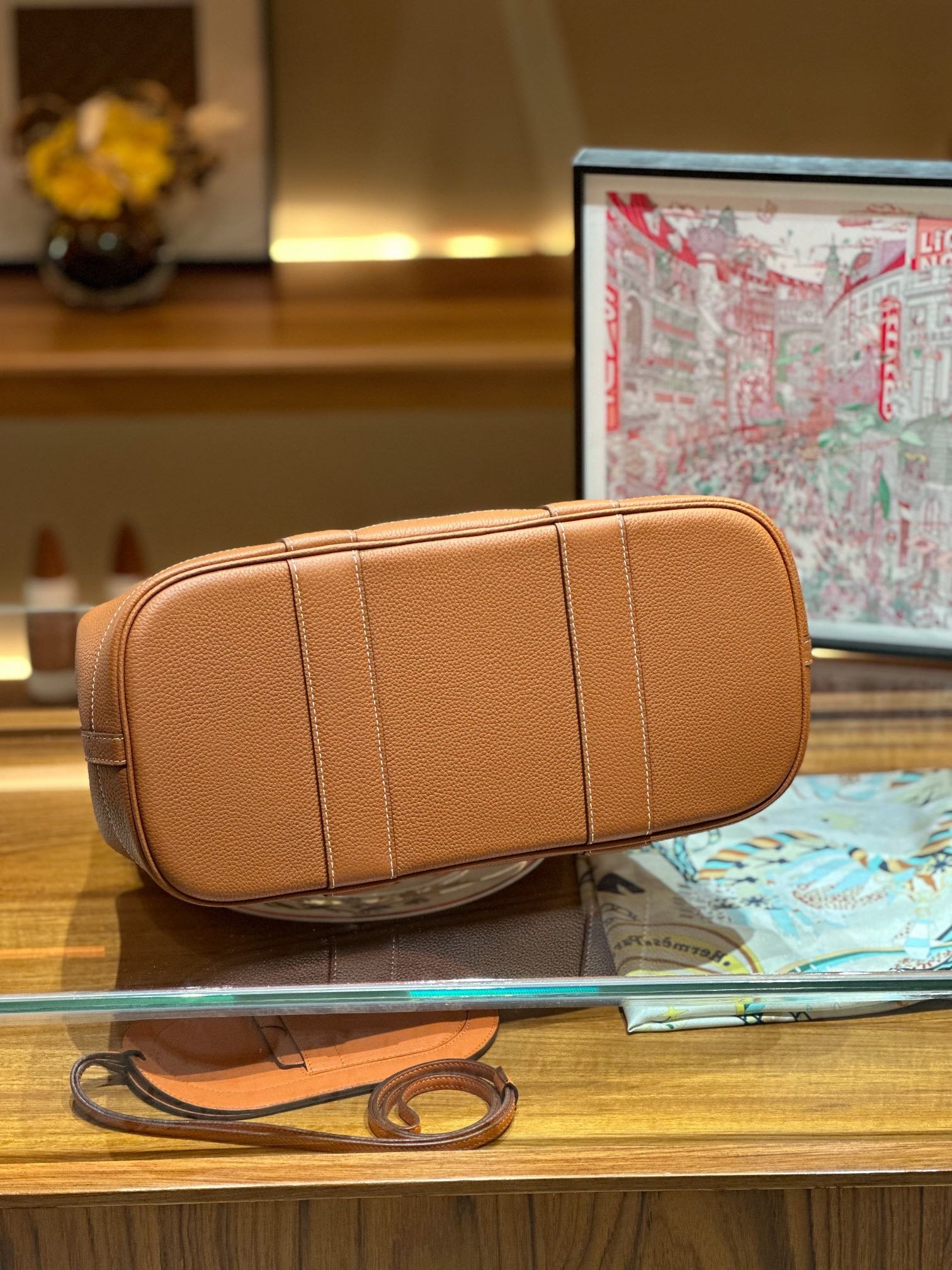 Hermès Garden Party 30 – Golden Brown (Togo Leather) - Image 8