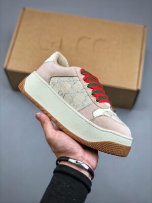 Gucci MAC90 Chunky Platform Sneakers – Beige & White