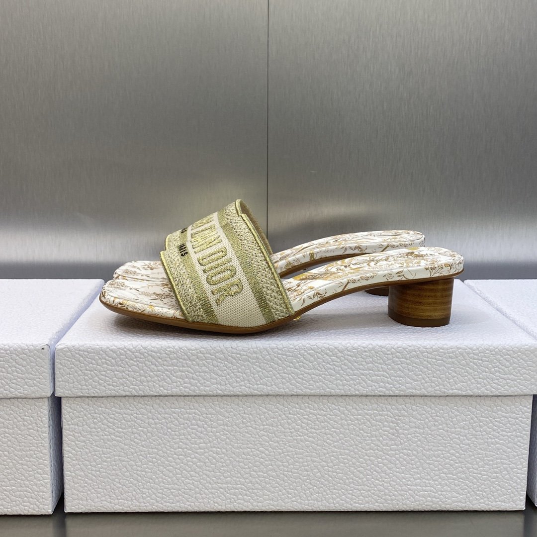 Dior DWAY Embroidered Slide Sandals - Image 6