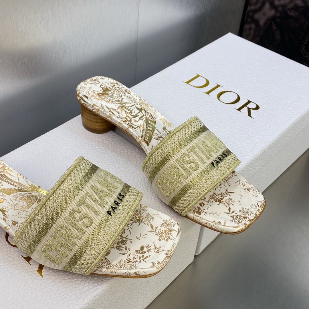 Dior DWAY Embroidered Slide Sandals - Image 7