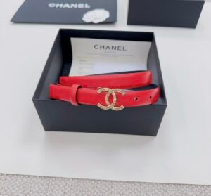 Chanel CC Logo 20mm Reversible Belt – Red Calfskin Leather