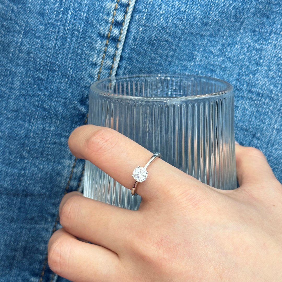 Classic Four-Prong Solitaire Diamond Ring - Image 4