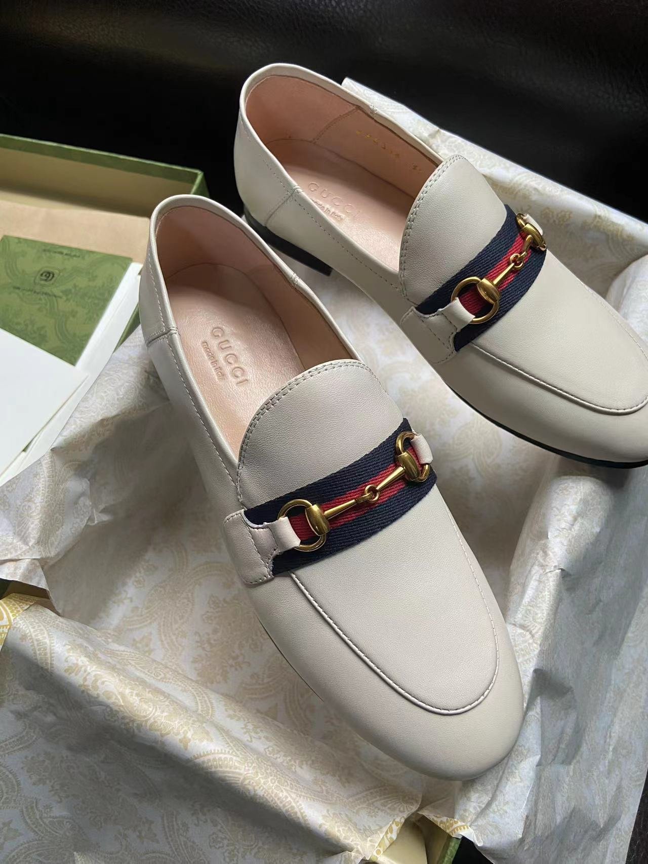 Gucci Horsebit Leather Flat Loafers - Image 3