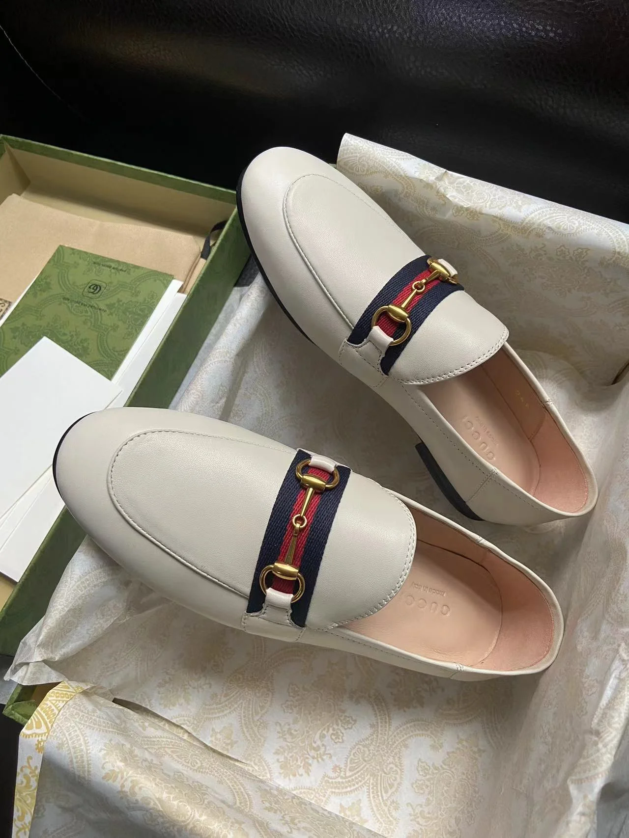 Gucci Horsebit Leather Flat Loafers