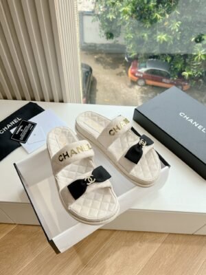 CHANEL Quilted Leather Flat Sandals