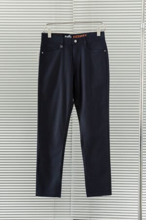Hermès 25SS Luxury Custom Casual Trousers – Navy Edition